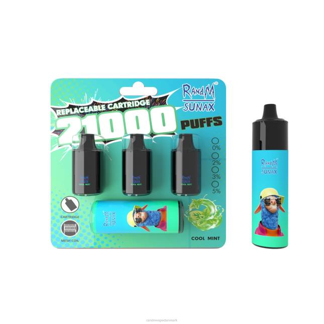 RandM Sunax 21000 luftstrømskontrol pod udskiftelig vape enhed 1 stk L06X265 kølig mynte - RandM Vape Denmark