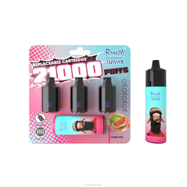 RandM Sunax 21000 luftstrømskontrol pod udskiftelig vape enhed 1 stk L06X266 frodig is - RandM Disposable Vape