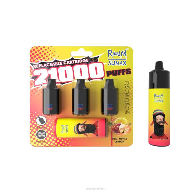 RandM Sunax 21000 luftstrømskontrol pod udskiftelig vape enhed 1 stk L06X272 rød æble citron - RandM Vape Store