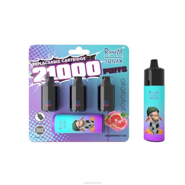 RandM Sunax 21000 luftstrømskontrol pod udskiftelig vape enhed 1 stk L06X275 grapefrugt is - RandM Vape Denmark