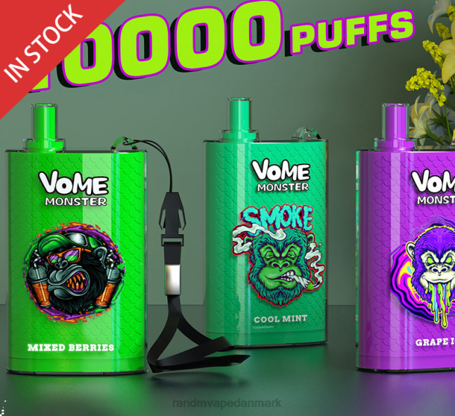 RandM Vome Monster 10000 luftstrømskontrol vape pod enhed 1 stk L06X277 frodig is - Best RandM Vape Flavors