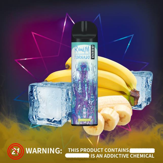 RandM Tornado 8000 luftstrømskontrol vape enhed 1 stk L06X247 bananis - Best RandM Vape Flavors