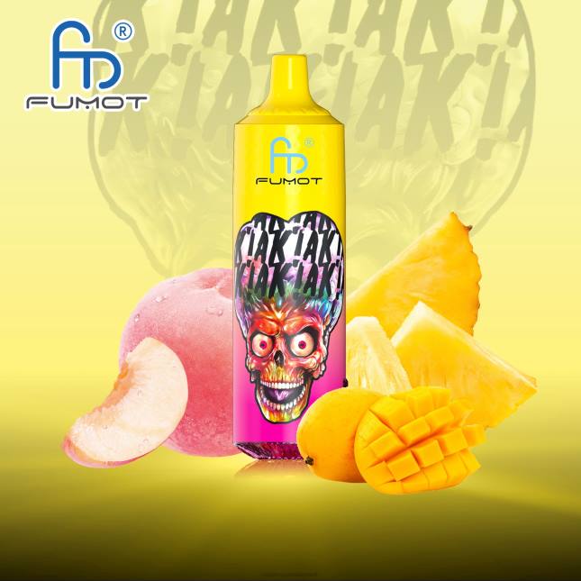 Fumot RandM Tornado 9000 pro vape enhed med batteri og ejuice display version 1 L06X193 fersken ananas mango - RandM Vape Danmark