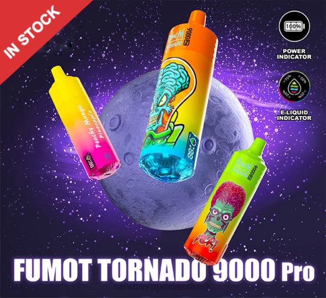 Fumot RandM Tornado 9000 pro vape enhed med batteri og ejuice display version 2 L06X204 blåbær kirsebær tranebær - RandM København